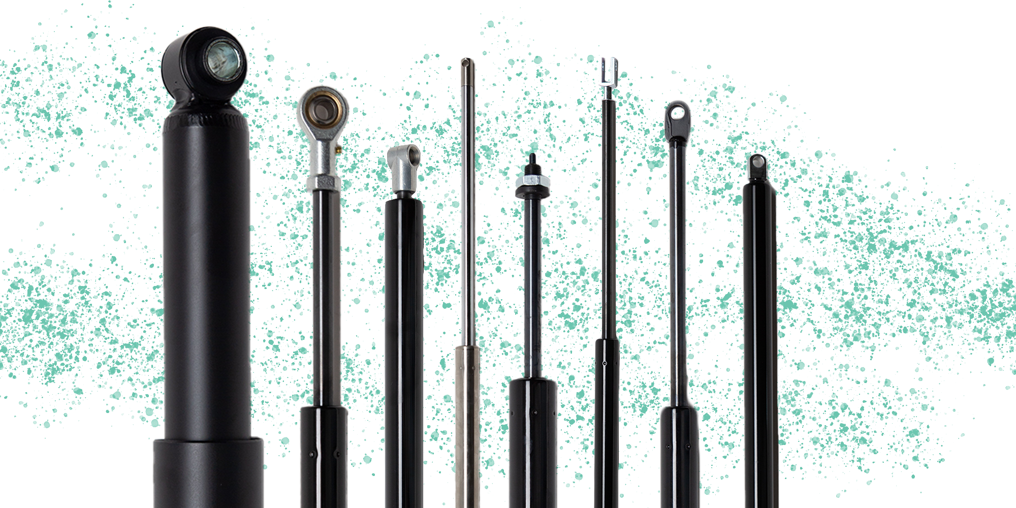 Range of industrial gas springs and gas traction springs in different designs
