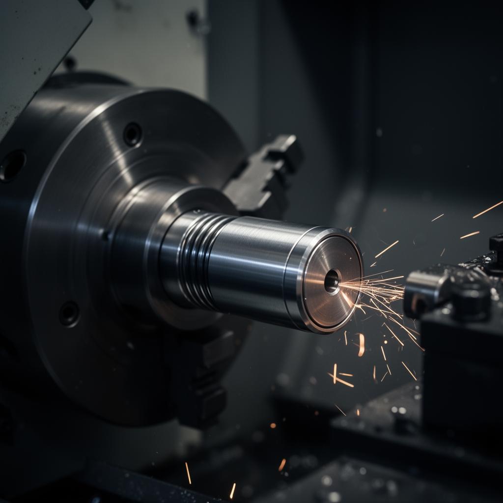 CNC machining of a gas spring component at the Stobo facility